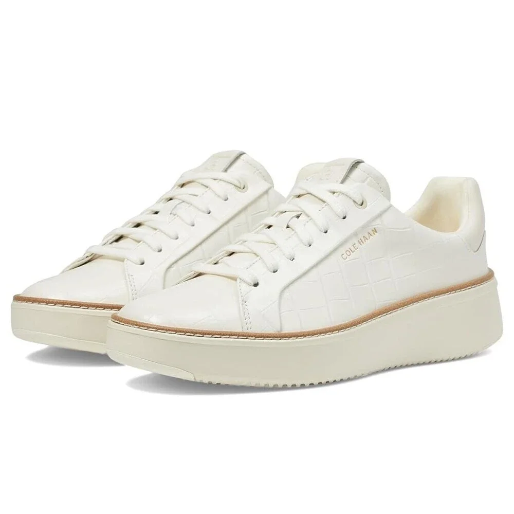 Cole Haan Grandpro Topspin W31389-100 Sneaker Women 9 Ivory Casual Shoes ZOGG822